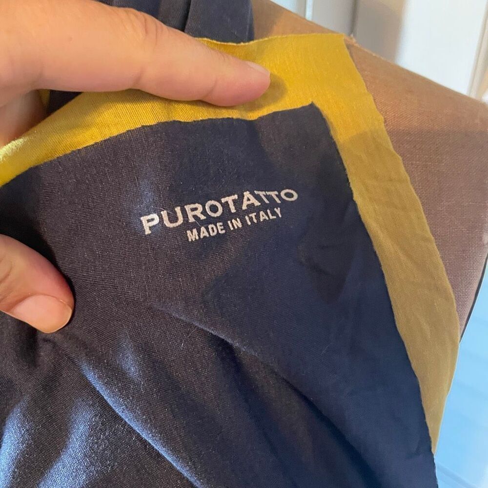 PUROTATTO | reversible navy gold scarf - Picture 7 of 9